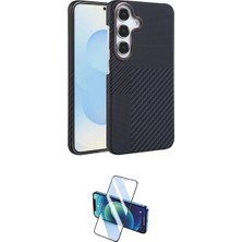 Marsilyan™- Galaxy S25 Kılıf Doruk Serisi - Siyah 3D Antistatik Cam Ekran Koruyucu