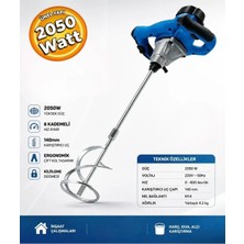 Labor JL2636 2050 W Elektrikli Boya ve Harç Karıştırıcı M14 Mikser Çift Kulplu Güçlü Boya Harç Karıştırma