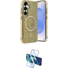 Marsilyan™- Galaxy S24 Kılıf Eksen Çizgi - Siyah 3D Antistatik Cam Ekran Koruyucu