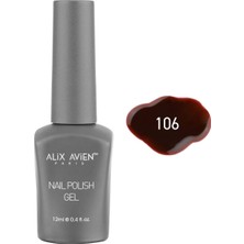 Alıx Avıen Kahverengi Koyu Kırmızı Kalıcı Oje 106-YOĞUN Renk Veren Jel Oje 12 Ml-Nail Uv Gel Polish 106