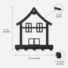 Odmek Metal Ev Figürlü Anahtar Askılığı | Duvar Tipi Askı (20×22 Cm)