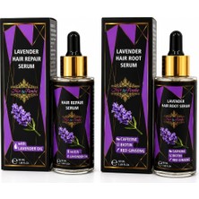 Lavender Saç Bakım Seti, Saç Onarım ve Kök Serumu, Kafein, Biotin, Kırmızı Ginseng, 2X50 ml