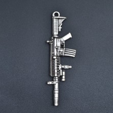 Alooya Pubg - M4 Silah  Gümüş Kaplama Kolye Ucu