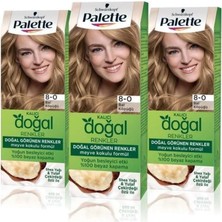 Palette Kalıcı Doğal Renkler 8-0 Bal Köpüğü Shea Yağı Saç Boyası x 3 Adet