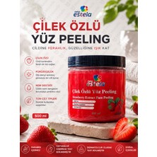 New Estela Çilek Özlü Yüz Peeling 500 ml Tüm Cilt Tipleri İçin Temizleme ve Nemlendirme Etkisi