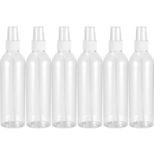 Cabilock Uzun Ömürlü 6 Adet 250 ml Kozmetik Ambalaj Şişesi, Boş Sprey Şişesi, Pet Taşınabilir Sıvı Şişesi (Beyaz Püskürtme Başlığı ve Şeffaf Şişe)