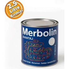 Merbolin Avantaj Sentetik Yağlı Boya Kırmızı 2.5 Litre Bayrak Kırmızı Boya