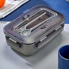 Promosyonca Beslenme Kutusu, 2 Bölmeli Lunch Box, Kaşık ve Çatal Dahil, Bpa Free, Kilitlenebilir Kapak, Çatal Kaşık Bölmeli