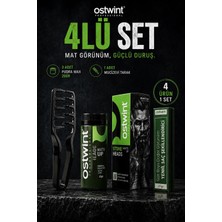 Ostwint Profesyonel Şekil Tarağı & Ostwnt Profesyonel Saç Şekillendirici ve 3 Adet 20 gr Yeşil Pudra Wax Yüksek Tutuculuk Özelliği ile