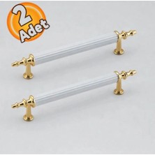 Diko DK160 Beyaz Gold Dolap Çekmece Mobilya Kulpu 160 mm (2 Adet)