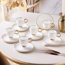 Aryıldız Margaux Gold 12 Parça 6 Kişilik Türk Kahve Fincan Takımı