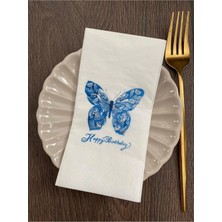Happy Birthday Butterfly Baskılı Peçete 16'lı