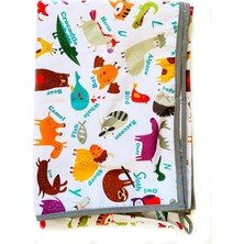 Yorni Su Geçirmez Yer/masa ÖRTÜSÜ,%100 Polyester, Çok Amaçlı Kullanım, Zoo Desenli, 150X180CM, Aktivite, Yemek ve Oyun Için, Doğa Dostu ve Çevreci