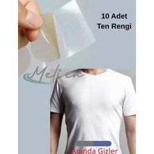 Melien 10 Adet Ten Suya Dayanıklı Göğüs ve Meme Ucu Kapatıcı Koruyucu Gizleyici Ped Bandı Şeffaf Aksesuar