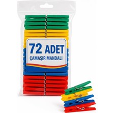 72 Adet Mandal Klasik Çamaşır Mandalı Plastik, Nistabolje