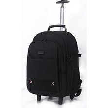 Classone Vıp Travel Serisi Tekerlekli Trolley 17,3,15,6,14 Uyumlu Sırt Laptop Çantası - Siyah