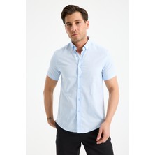 JACK CARISMA Kısa Kol Flam Keten %100 Pamuk Slim Fit Erkek Gömlek