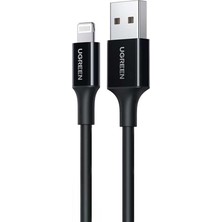 Ugreen iPhone Lightning 2.4A Data ve Şarj Kablosu Siyah 1 Metre