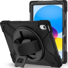 Constraın - Apple Ipad 10. Nesil 10.9 2022 ile Uyumlu Tank Kılıf Omuz Askılı 360 Dönen Standlı Tam Koruma Zırh Kapak