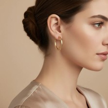 Xuping Jewelry Stil Incisi/xupıng Jewelry Dalgalı Halka Model Küpe