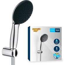 Grohe Vitalio Start 110 El Duşu Seti, 110MM Yuvarlak 1 Akışlı (Yağmur) El Duşu, Duş Başlığı Tutucu, 1750MM Duş Hortumu, Krom, 27944001