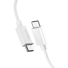 Spigen Usb-C To Usb-C 2 Metre Kablo 60W Güç/pps 2.0 Desteği Super Hızlı Şarj / 480 Mbps Data Aktarım Hızı Type-C Ekstra Dayanıklı White - ACA08719