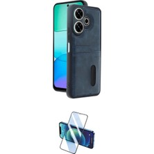 Marsilyan™- Redmi 13 4g Kılıf Yörünge Işık Serisi - Siyah 3D Antistatik Cam Ekran Koruyucu