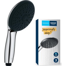 Grohe Vitalio Start 110 El Duşu, 3 Akışlı (Masaj, Yağmur & Jet), Smartswitch, 110MM Yuvarlak Duş Başlığı, Silikon Halka, Kireç Önleyici Sistem, Krom, 26031001