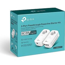TL-PA8033P Kıt, AV1300 3-Port Gigabit Passthrough Powerline Starter Kit