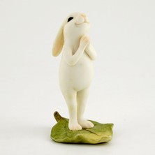 Top Collection Minyatür Peri Bahçesi ve Teraryum Yoga Tavşanı Ayakta Namaste Pozu Heykeli, Küçük