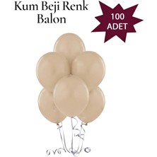 Lotus Party Pastel Kum Beji Renk Balon - Kum Beji Renk Balon 100 Adet
