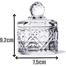 Lüx  Mini Cam Şekerlik & Cam Lokumluk, Kesme Cam Lüx Şekerlik 7.5cm*9.2cm - 06643