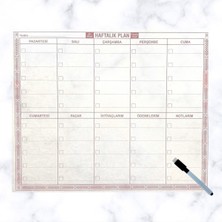 Kuhi Kuhı® Şeffaf Kendiliğinden Yapışkanlı Kalemli Haftalık Planlayıcı 40CM-50CM