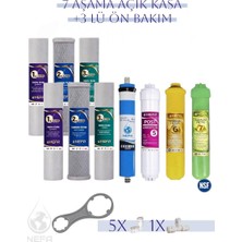 Nefa Tüm Açık Kasa Su Arıtma ve Ihlas Cebilion -Compact Uyumlu- 1.5 Yıllık 7+3 Aşamalı Filtre Seti