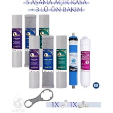 Nefa Tüm Açık Kasa Su Arıtma ve Ihlas Cebilion Compact Uyumlu 1.5 Yıllık 5+3 Aşamalı Filtre Seti