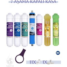 Nefa Tüm Kapalı Kasalar ve Ihlas (Silver, Plus, Platinum ) Su Arıtma 7'li Filtre Seti, 80 Gpd Membran