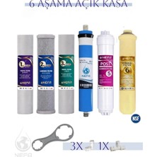 Nefa Açık Kasa Su Arıtma ve Ihlas Aura Cebilion -Compact Model- Uyumlu Extra Mineral 6'lı Filtre Seti