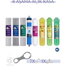 Nefa Tüm Açık Kasalar Için Uyumlu 8 Aşamalı Filtre Seti, Detox, Mineral,alkalin Destekli, 80 Gpd Membran