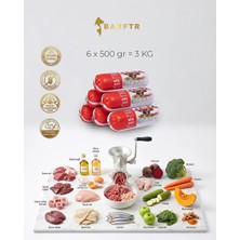 Barftr Mix Barf 3 kg 500 gr Salam Paket Tekli Ambalajlarda Köpek Maması