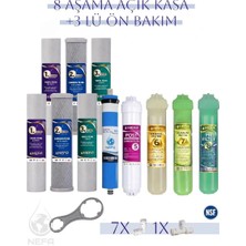 Nefa Tüm Açık Kasa Su Arıtma ve Ihlas Cebilion Compact Uyumlu 1.5 Yıllık 8+3 Aşamalı Filtre Seti