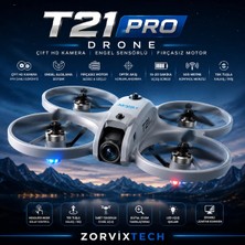 Zorvix Tech T21 Pro Uzaktan Kumandalı Çift Hd Kamera Engel Sensörlü  Drone