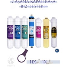 Nefa Tüm Kapalı Kasalarla Uyumlu 7'li  Su Arıtma Filtre Seti Ph8 - B 12 Filtre Destekli, 80 Gpd