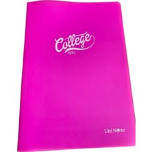 Uninote College 1987 Pembe Plastik Kapak Okul Defteri A4 Çizgili Defter