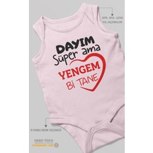 Morivo Kids Dayım Süper Ama Yengem Bir Tane Sıfır Kol Bebek Zıbını %100 Pamuk