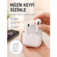 İlkyaz Fashion Yeni Nesil Bluetooth Kulaklık Beyaz Çağrı Cevaplayabilen Kablosuz Yeni Nesil