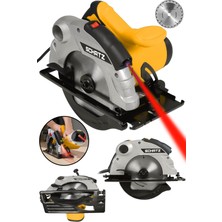 Schatz Profesyonel 1400W Metal Şanzıman Lazerli Daire Testere Bakır Sargılı Sunta Kesme Makinesi Sarı