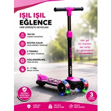 Scooter Chanky Ekstra Kalın LED Işıklı Tekerler Güçlü Fren 100KILO 3yaş Üstü Uygundur 3teker