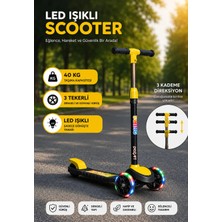 Pozart Swing 3tekerlekli LED Işıklı Çoçuk Scooter 40 kg Kapasiteli 3+Yaş