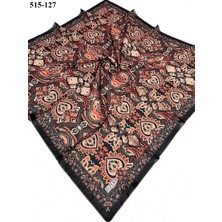 Zer Scarf Dijital Soft Pamuk Eşarp (Siyah Turuncu) 515-127