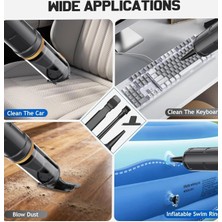 Epilons Araç Süpürgesi Şarjlı 120W 20.000PA Göstergeli Yeni Nesil Metal Filtre Extra Vakum ve Üfleme